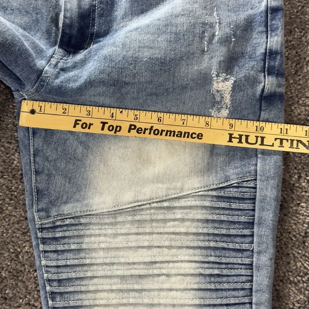 SOUTHPOLE Jeans Men's‎ 36x32 (34x31) Skinny Acid Wash Stacked Knee Distressed